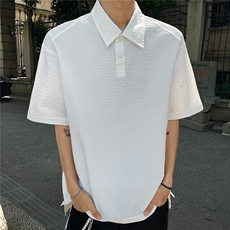 美式速干透气泡泡纱短袖polo衫男夏季款情侣潮牌正肩T恤重磅半袖，男装Polo衫，星座1210-1