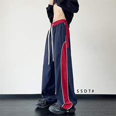 春季新款港风学生重磅复古休闲撞色户外长裤男CK05-P60控78，男装休闲裤，电商A021