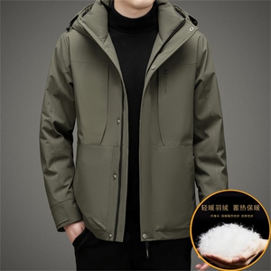 主推户外中老年连帽羽绒服男士冬季加厚运动休闲羽绒服外套图片