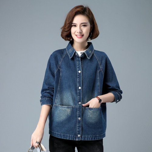2021秋季时尚简约大方气质优雅收腰显瘦休闲修身潮流百搭牛仔外套，女装牛仔外套，叶笙衣