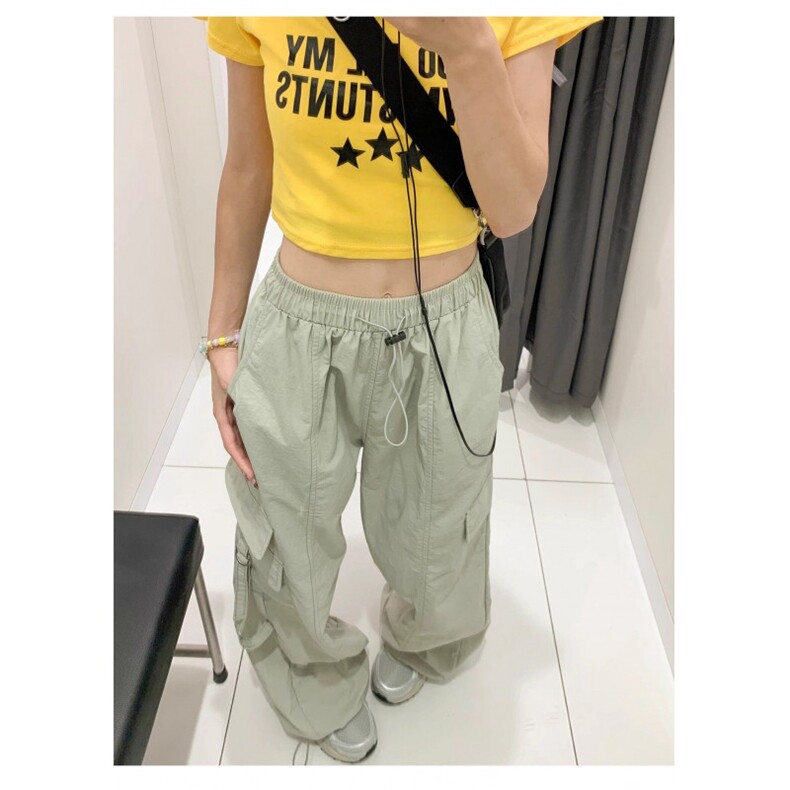 AK2337-P50工装裤小个子薄款裤子宽松高腰休闲运动阔腿裤,女装休闲裤,星座617A-2