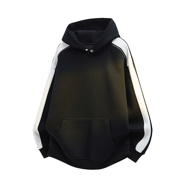 得物二开拼接加绒卫衣男连帽套头时尚外套A266-WY90-P50加绒60，女装短外套，电商A266