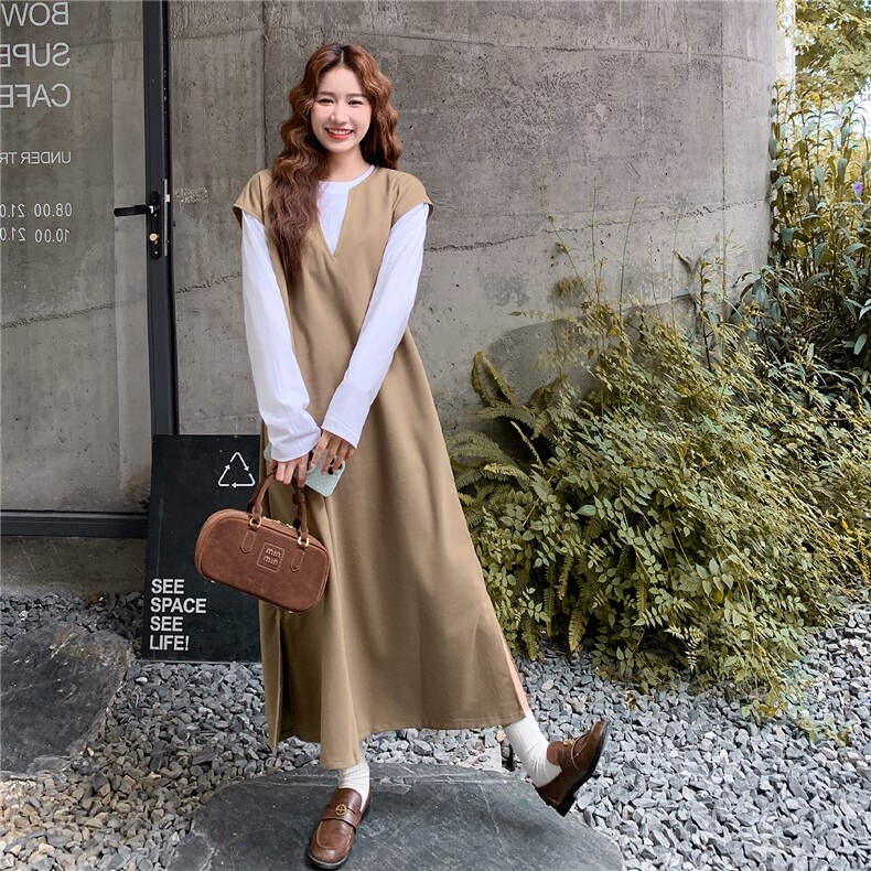 新款背心裙+T恤套装送皮带2C123-1266-P190-K285,女装连衣裙,2C123