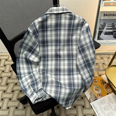 格子衬衫男男女韩版潮流学院风文艺帅2025春季ins外套CY1074-P30，男装衬衫，星座412-2
