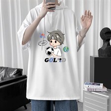 LD54207-P45连帽短袖t恤男大码胖子带帽五分袖中袖，男装T恤，电商A040