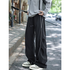 抖音品质美式条纹褶皱设计休闲伞兵冲锋裤B315-K25304-特p35控68，男装休闲裤，电商B315