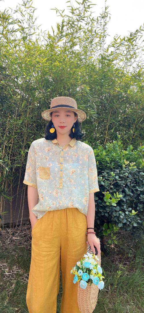 纯苎连衣裙小衫裤子裙子衬衣 时尚风 风淑女风休闲风，女装连衣裙，川哲