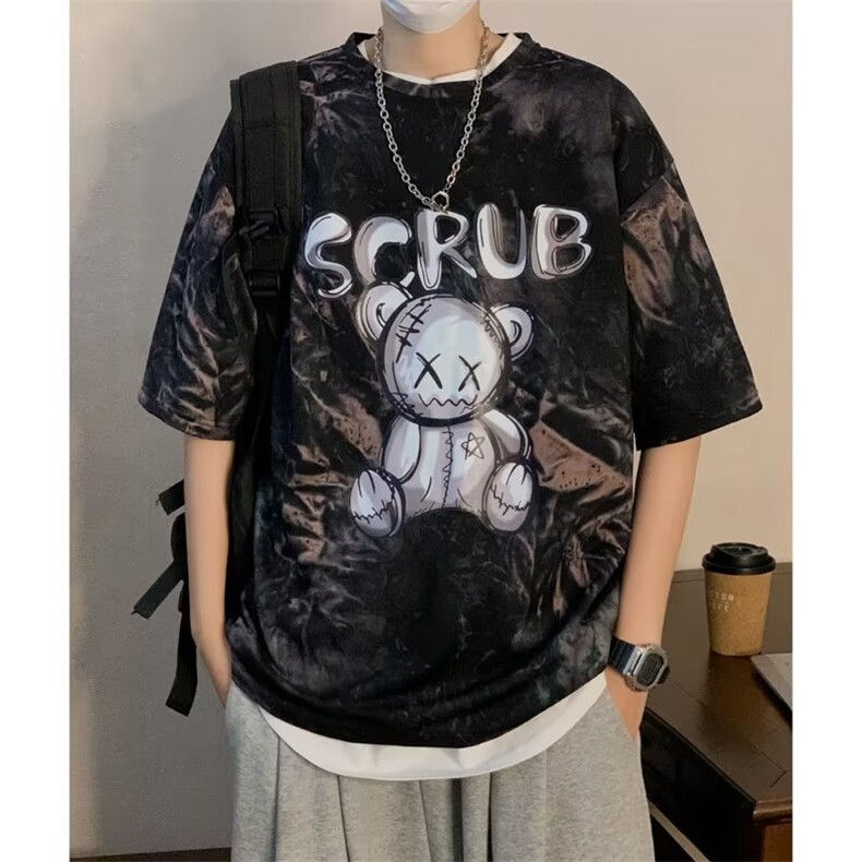 城市风貌圆领百搭印花新款青春流行短袖潮男T恤标准时尚潮牌春夏,男装T恤,星座1013