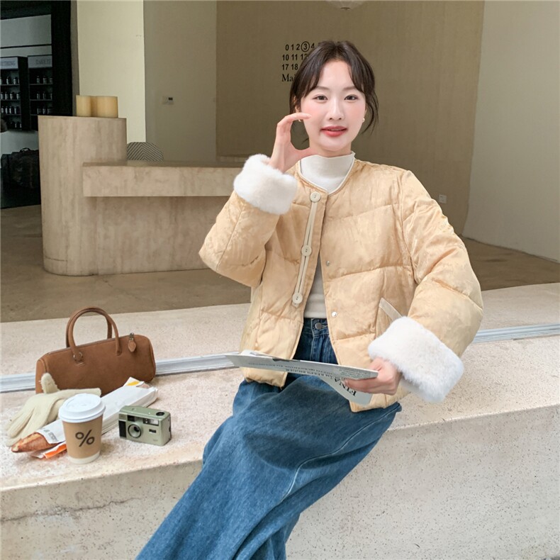 2025年冬季新中式羽绒服短款50白鸭绒RF2C290-6898#-P295-K399,女装羽绒服,蝶眷