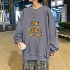 S6222-P28  秋季圆领卫衣男大码韩版宽松长袖外套图片