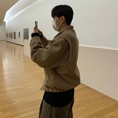 高级感立领毛呢外套男美式复古短款工装行政夹克潮牌飞行员棒球服，男装夹克，星座506A