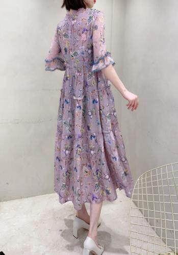 印花真丝连衣裙，女装连衣裙，奥莎