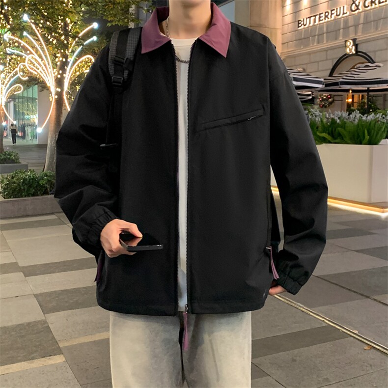 新款户外夹克男撞色翻领外套DSA157B-JK2501-P65,男装夹克,电商A157B