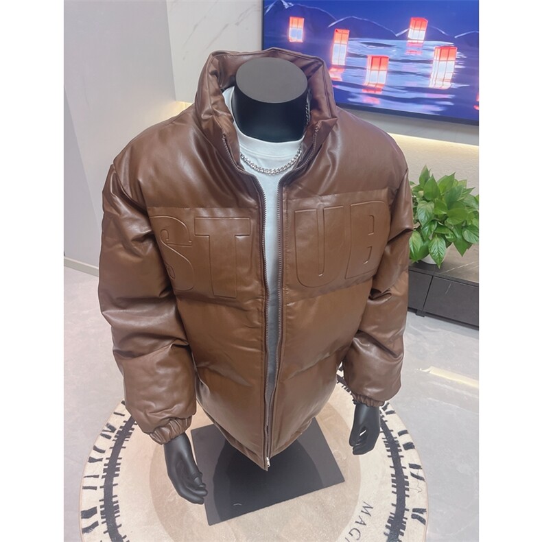 档口图立领钢印棉衣PU皮棉服棉袄M2883-特P100,男装棉衣,星座1213