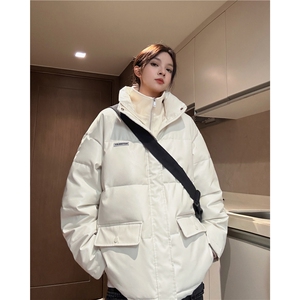 中性冬季宽松美式高街PU皮棉衣假两件加厚外套XZ811A-MF120-P135图片