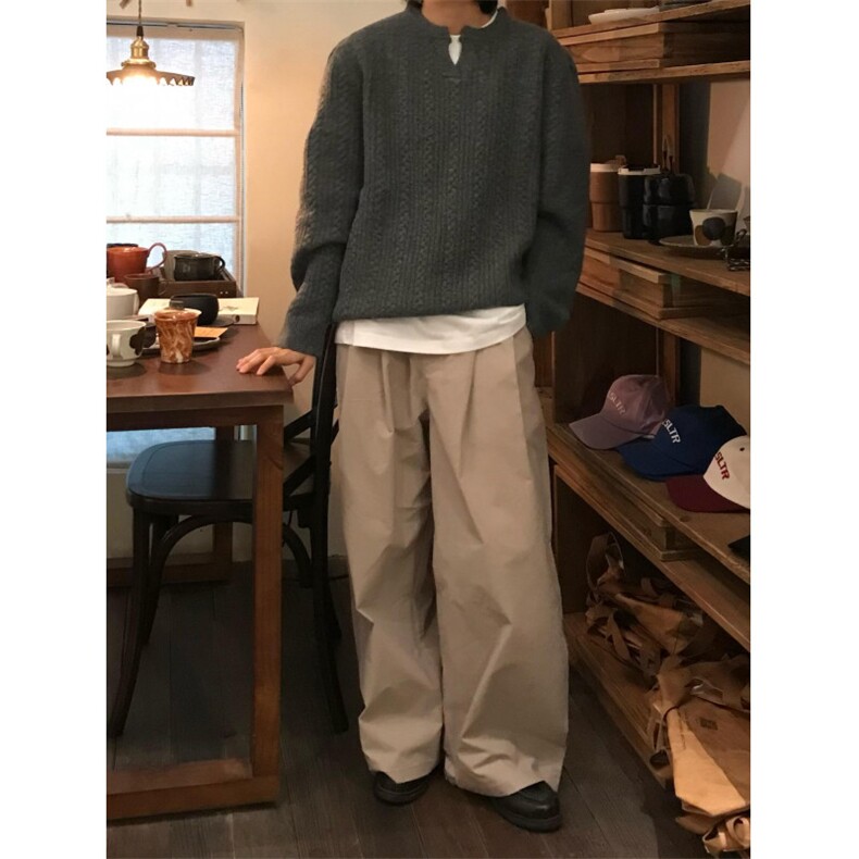 【有货】M6518LL-特P53 麻花V领针织衫毛衣男冬季高级感痞帅图片