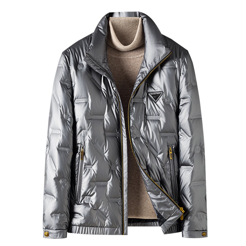 男士冬季2023新款商务休闲羽绒服中青年立领灰鸭绒加厚保暖外套,男装羽绒服,电商B212（原钱塘6029）