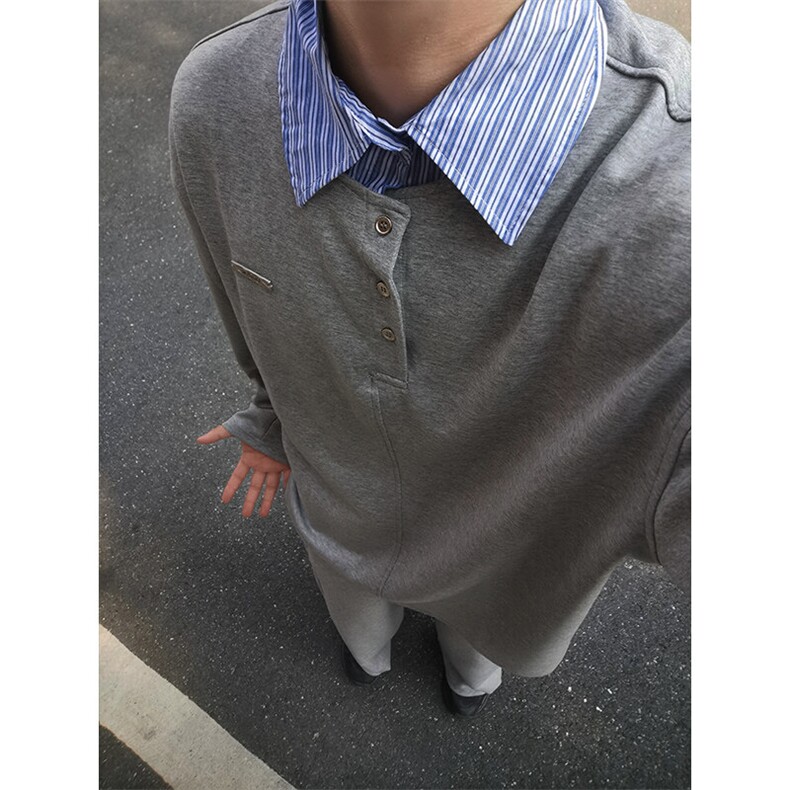 特P57 无差价秋季假两件潮流POLO衫-POLO03 男模外景图片