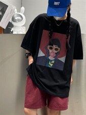 夏季新款大版图案T恤，女装T恤，JIAN.Z 简.站