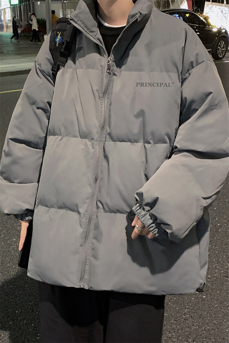 港风夜景冬款字母印花休闲立领棉服外套A247-MY2024特批65控98,男装棉衣,电商A247