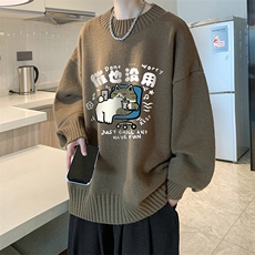 半高领毛衣男大码胖子针织衫毛线衣M18403-P45加绒款-P65，男装针织衫/毛衣，电商A040