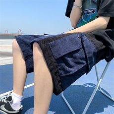2023夏季百搭休闲五分中裤新款韩版宽松撞色阔腿裤子K3418-P32，男装牛仔裤，星座512-3