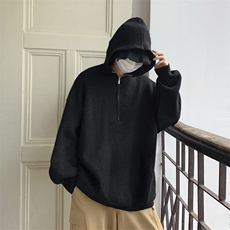 秋冬男套头半拉链连帽毛衣宽松针织衫外套M3611-P65，男装针织衫/毛衣，星座1212