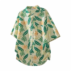 夏季短袖衬衫男潮牌袖宽松衬衣花衬衫C2083-特P38，男装衬衫，星座210-1