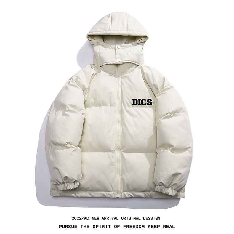 白底22冬季潮流字母印花保暖连帽棉衣M223P115控158,男装棉衣,电商A247-1