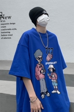 B239-1096-P25美式卡通人物印花夏季嘻哈重磅落肩袖短袖T恤，男装T恤，星座514-2(原B239)
