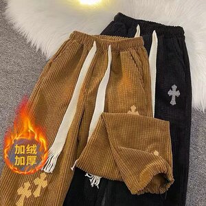 男秋季新款港风休闲裤A531加绒P43常规37图片