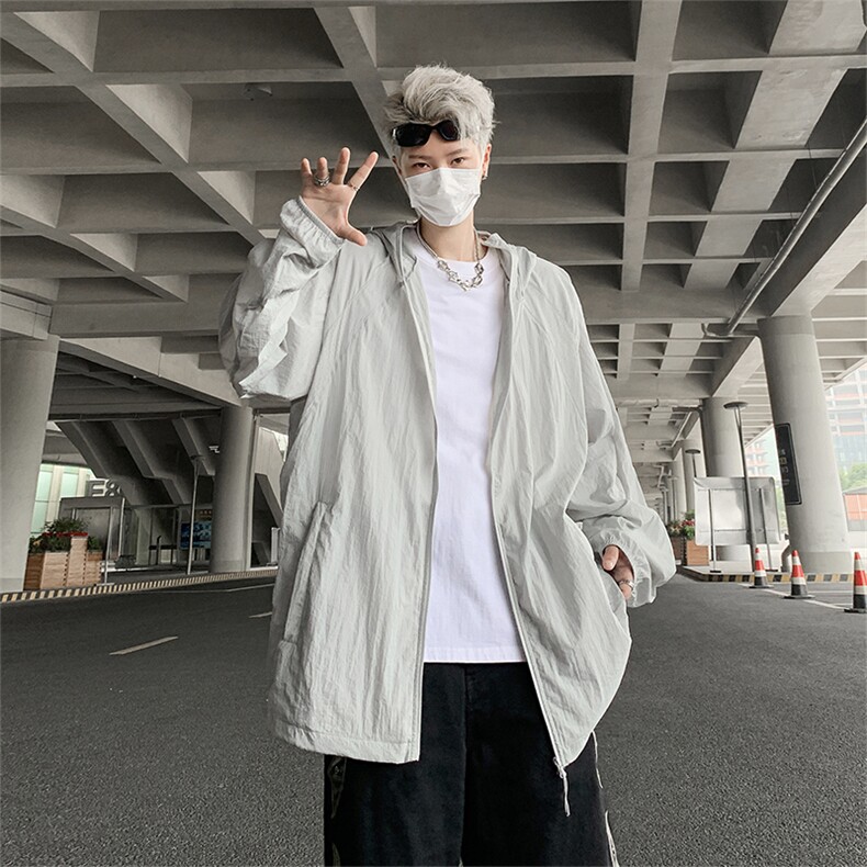男冰丝防晒服夏季宽松透气防晒衣户外休闲薄外套F09317-P45图片