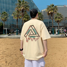 夏季纯棉宽松休闲圆领重磅230克短袖男T恤上衣-T717-P20，男装T恤，星座310B