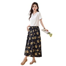 韩系时尚半裙2026夏季新品减龄休闲百搭松紧腰碎花半身裙女1542，女装半身裙，倪叶myz