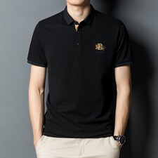 男士时尚短袖T恤薄翻领刺绣POLO衫上衣夏季中青年休闲百搭体恤衫，男装T恤，电商B212（原钱塘6029）