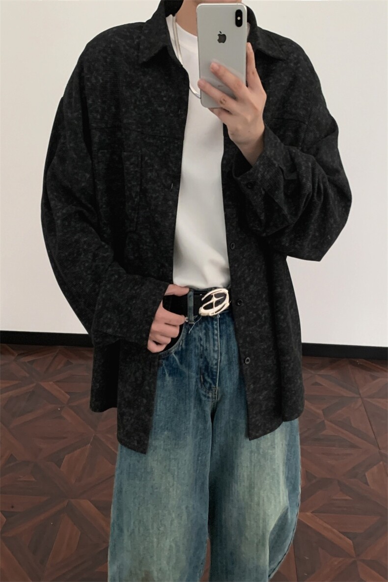 C2603/P40春装新款现货衬衫男宽松大码潮流工装衬衣外套,男装衬衫,电商A141