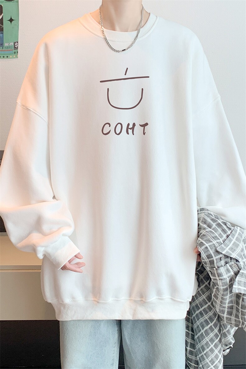 已注册400高克重华棉卫衣男潮秋冬宽松圆领上衣WY9096/P35加绒P45,男装卫衣,电商B316