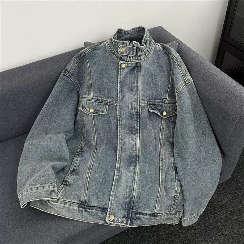 【有货】DY2317-特P70美式潮牌重工水洗机车风牛仔外套春秋季夹克,男装夹克,星座603-2