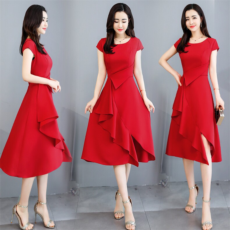 2021年夏季新款夏装甜美减龄气质百搭甜美时尚连衣裙，女装连衣裙，丽美静依