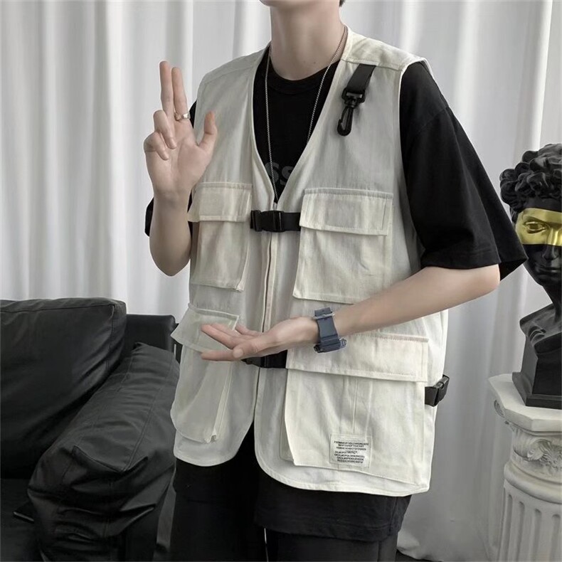 秋冬立领多口袋马甲男宽松潮流百搭休闲纯色背心B16P32，男装背心/马甲，星座1116-2