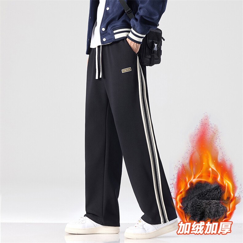 休闲裤男生秋冬加绒加厚卫裤宽松直筒运动裤长裤D015-P45加绒P50图片