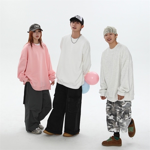 抖音得物 高品质二开 支持退换 25秋冬全棉宽松圆领纯色卫衣HM07图片