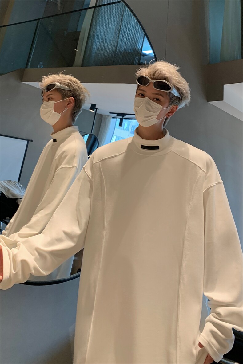 半高领长袖卫衣男秋季宽松休闲套头t恤打底衫XZ514-2-24230-P48,男装T恤,星座514-2(原B239)