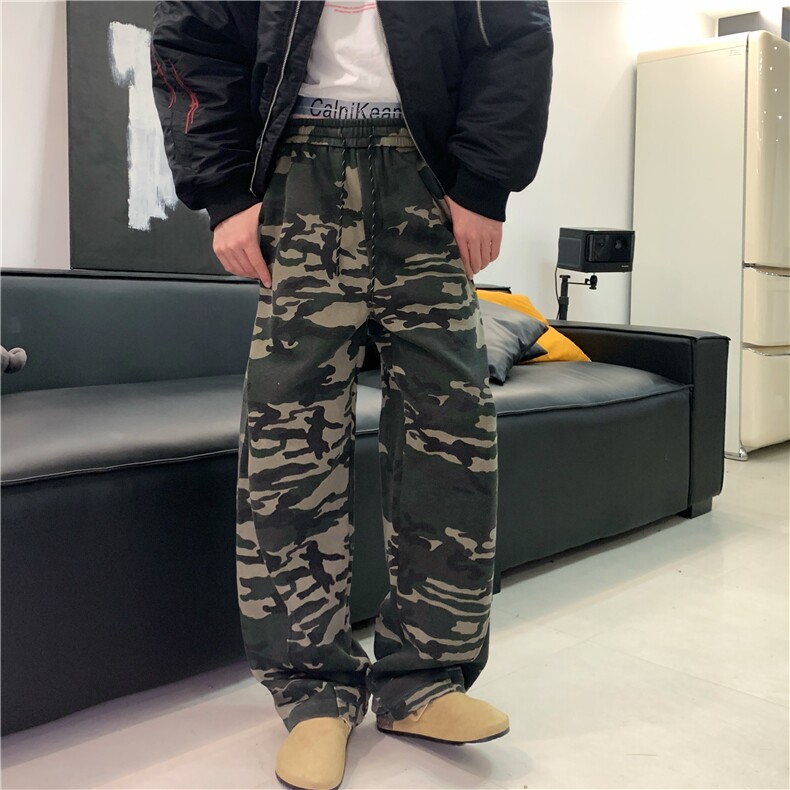 现货1万！KZ116-S-3XL-P40-美式弯刀水洗重磅350克迷彩裤卫裤，男装休闲裤，星座1811B