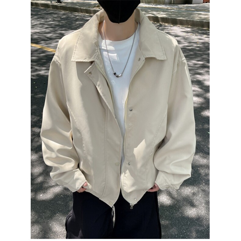 翻领工装夹克男生2025新款春秋季外套百搭宽松简约休闲JK0442-P60图片