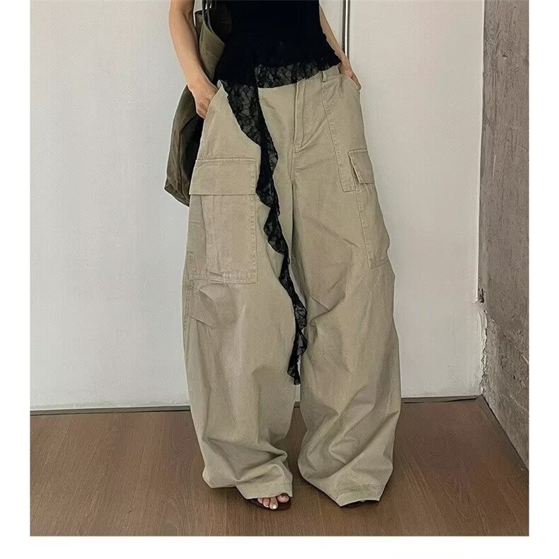 美式复古水洗工装伐木裤男女街头vibe风直筒宽松百搭阔腿休闲长裤,男装工装外套,星座1210-1