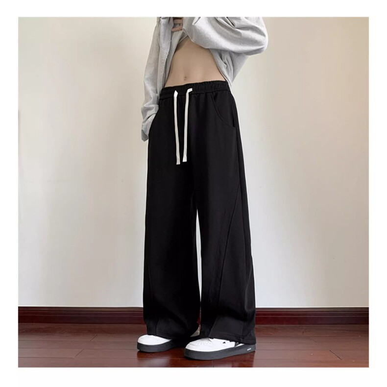 美式条纹休闲裤男春秋季潮牌高街垂感直筒拖地裤百搭宽松运动长裤，女装休闲裤，星座218-8