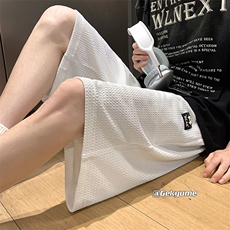 8XL-M2024夏季特大码阔腿短裤男高街ins宽松垂感休闲裤DK1510P45，男装牛仔裤，电商D206-1