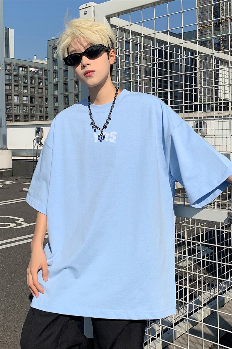 新款港风抖音直播短袖T260克TB5112批28纯棉220克T5112P23控38,男装T恤,电商C408(原B339-1)