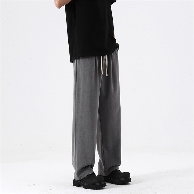 703-K339-P48高品质包边基础款休闲宽松直筒西装裤,男装西服套装,星座703